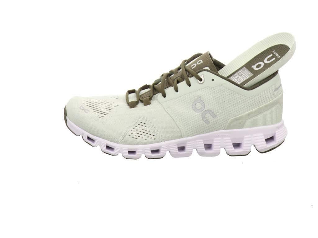 On Running Mens Cloud X Synthetic Textile Aloe White Trainers 8 US