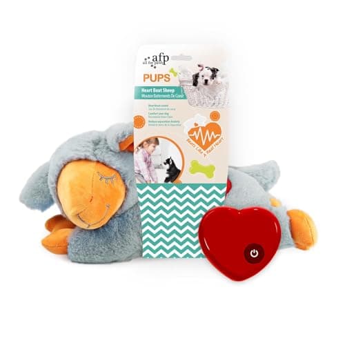 ALL FOR PAWS Heartbeat Puppy for Dogs Dog Anxiety Relief and Calming Aid Toys Heartbeat Stuffed Animal Toy for Behavioral Training Snuggling Plush Toy for Puppy Sleep Aid Grey Sheep