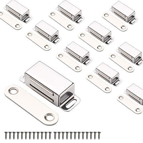 Mousike Cabinet Magnets Magnetic Door Catch Stainless Steel Door Magnet for Kitchen Bathroom Cupboard Wardrobe Closet Closures Cabinet Door Drawer Latch 20 lbs10Pack