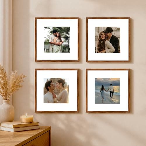 Art Street Maroon Wall Photo Frame Collage for Living Room, Wall Hanging Picture Photo Frames Home & Wall Decoration Maroon, (8x8 inch Set of 4, with matt 5x5 Inch)