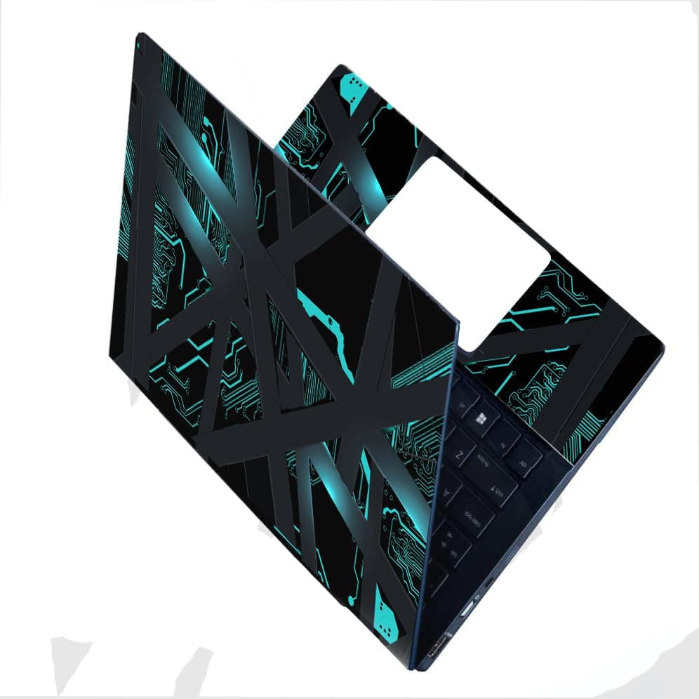ANCIARY Full Laptop Skin Bubble-Free HD Quality Sticker for Laptops Upto 15.6" Compatible with Apple/Dell/HP/Lenovo/Acer/Asus/Sony (Dustproof|Waterproof|Scratchproof|Reusable) - Circuit FL1