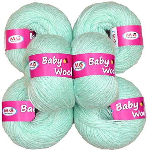 M.G ENTERPRISE 100% Acrylic Wool Red (6 pc) Baby Wool 4 ply Wool Ball Hand Knitting Wool/Art Craft Soft Fingering Crochet Hook Yarn, Needle Knitting Yarn Thread Dye K