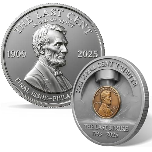 The Last Cent Commemorative Coin 19092025 Final Lincoln Penny Tribute Token 17932025 US Cent Memorial Collectible Historical Souvenir Coin for Collectors Patriots American History Fans F