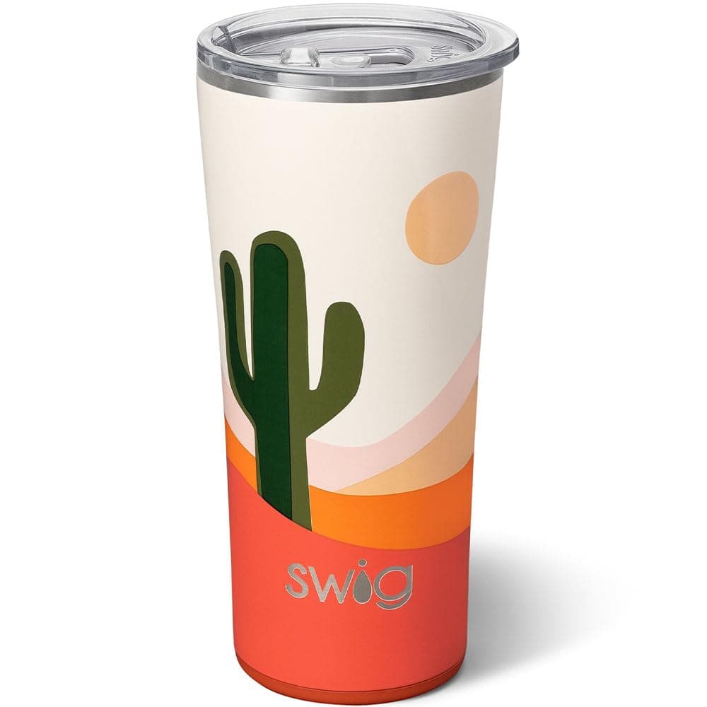 Swig Life 22oz Insulated Tumbler Travel Coffee Tumbler with Lid Cup Holder Friendly Travel Coffee Mug Stainless Steel Thermos Boho Desert