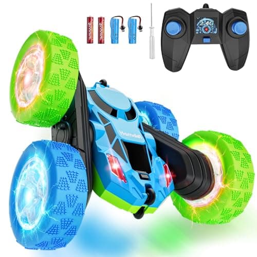 Hamdol RC Cars Toys for Kids Ages 612 360 Spinning DoubleSided Remote Control Car with LED Lights 4WD Rechargeable Toy for Boys Age 810 Perfect Birthday Holiday Valentines Easter Gift