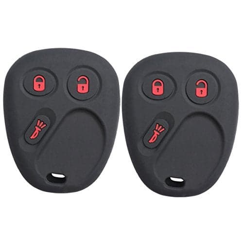 Coolbestda 2Pcs Rubber 3buttons Key Fob Protector Remote Skin Cover Case Keyless Entry Jacket for LHJO11 Chevrolet Chevy Sivlerado 1500 2500 Equinox Tahoe Suburban GMC Sierra Yukon Cadillac Escalade