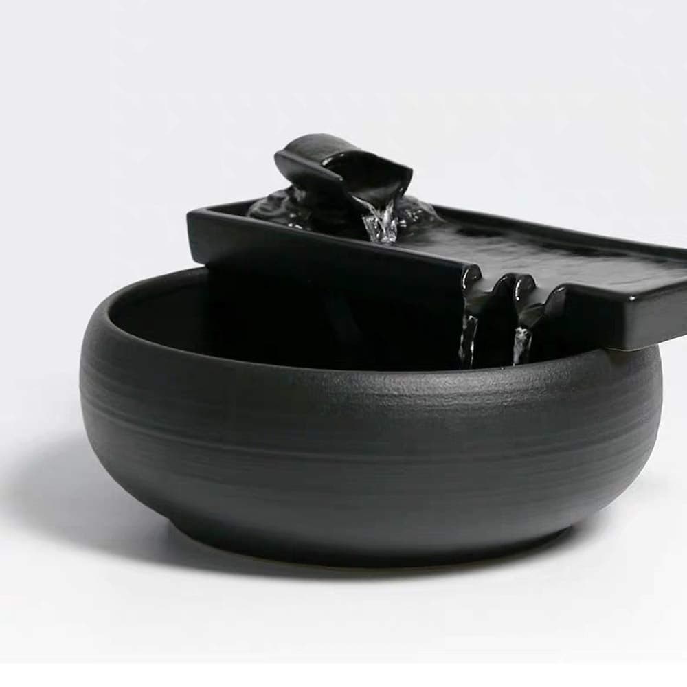Ceramic Tabletop Fountain for Indoor and Outdoor Table Desk Office Patio Ceramic Fountain