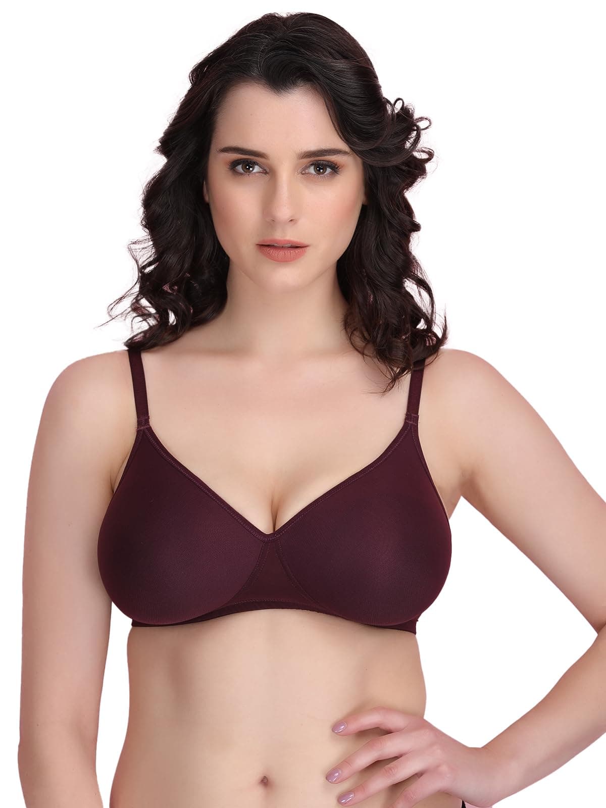 Clovia Women's Padded Non-Wired T-Shirt Bra (BR1480P12_Purple_40D)