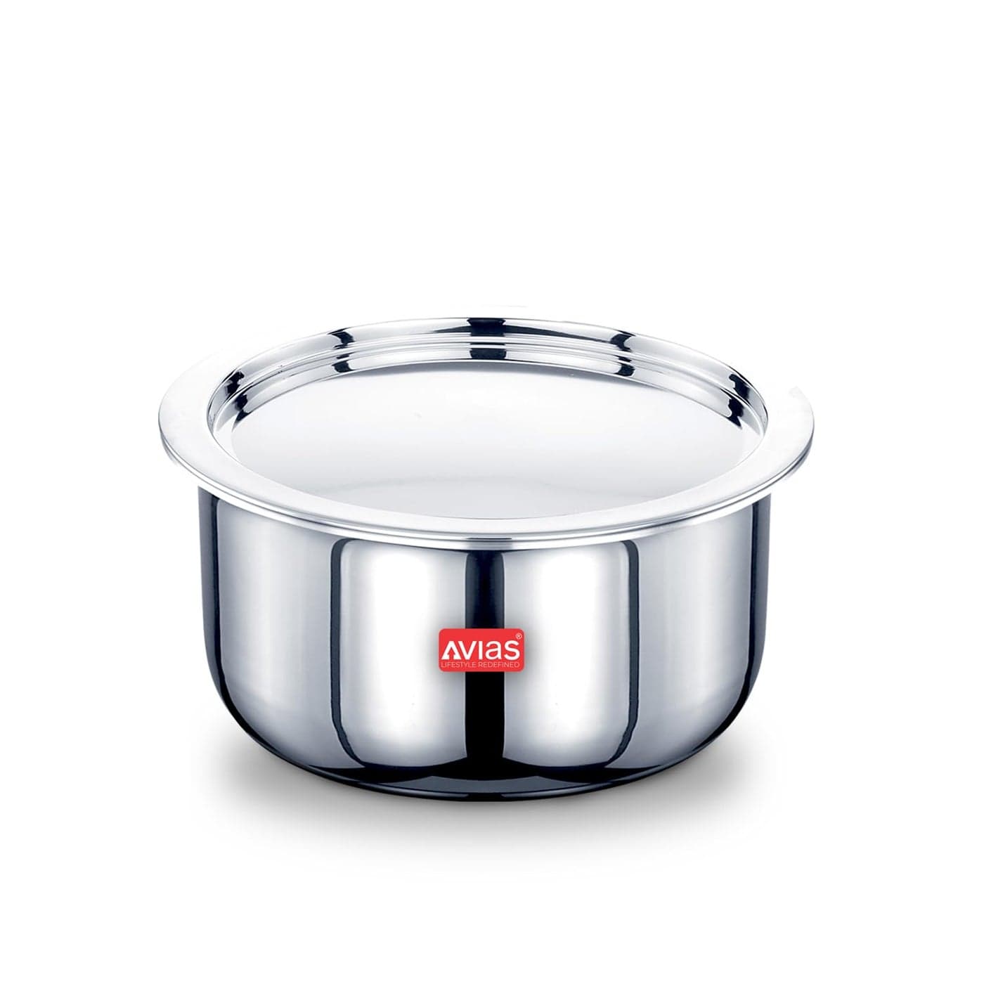 Avias Riara Triply Tope with Lid 5 Years Warranty 14 cm Stainless Steel Tope Bhaguna Induction Base 3 Layered Induction Cookware 25mm Thickness Triply Tope with Lid 110 Litre 14cm