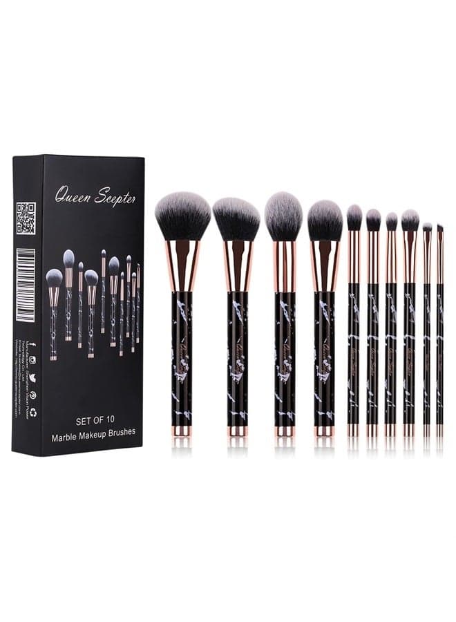 10 pcs Makeup Brushes Sets Marble Eyeshadow Professional Makeup Brush Set Concealer Eyeliner Eyebrow Foundation Face Brush Travel Cosmetic Brushes