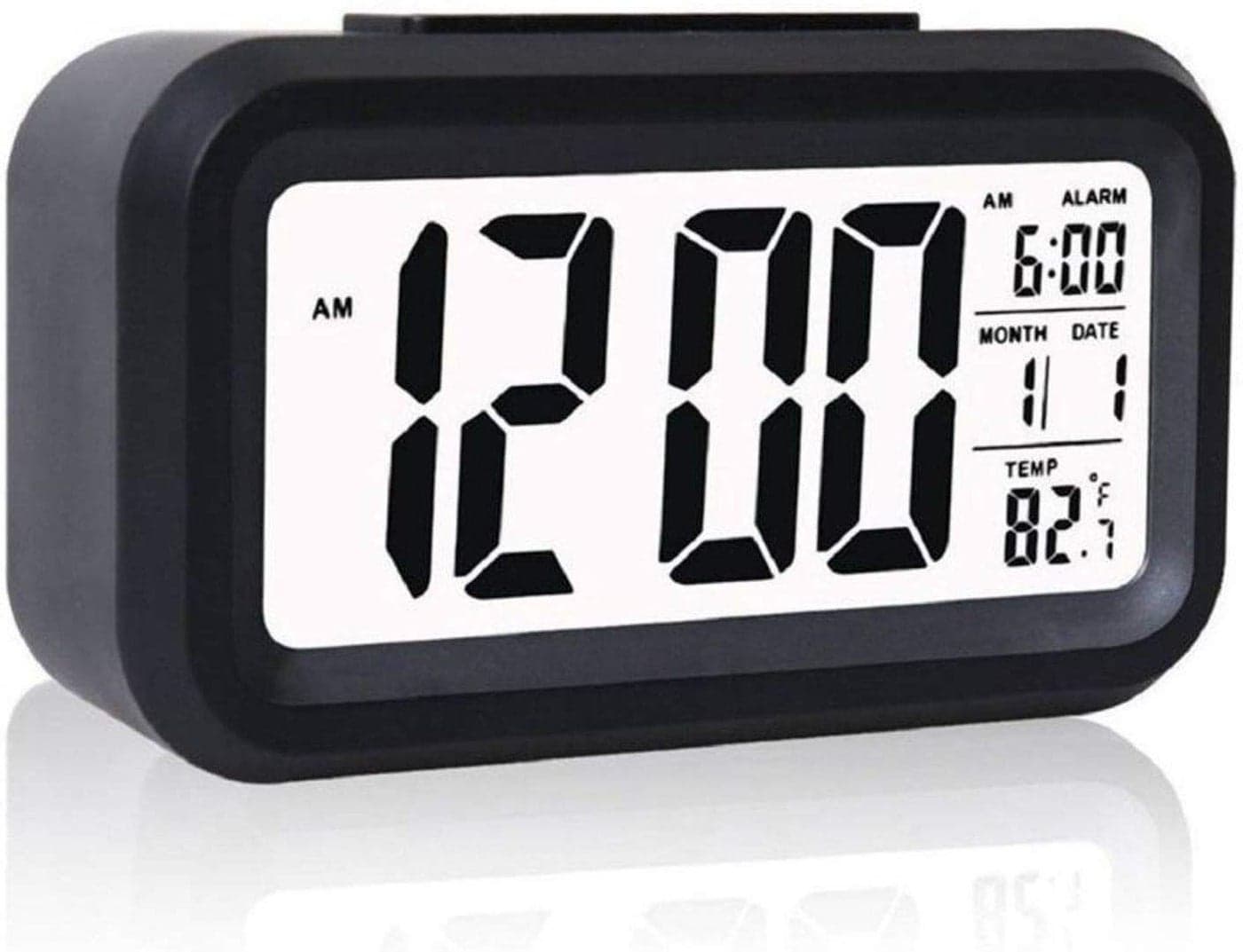 JASIFSDigital Alarm Clock Table Office Clock with Date Time Temperature Night Light SensorPlastic 15Wx55Lx31H inchesBlack