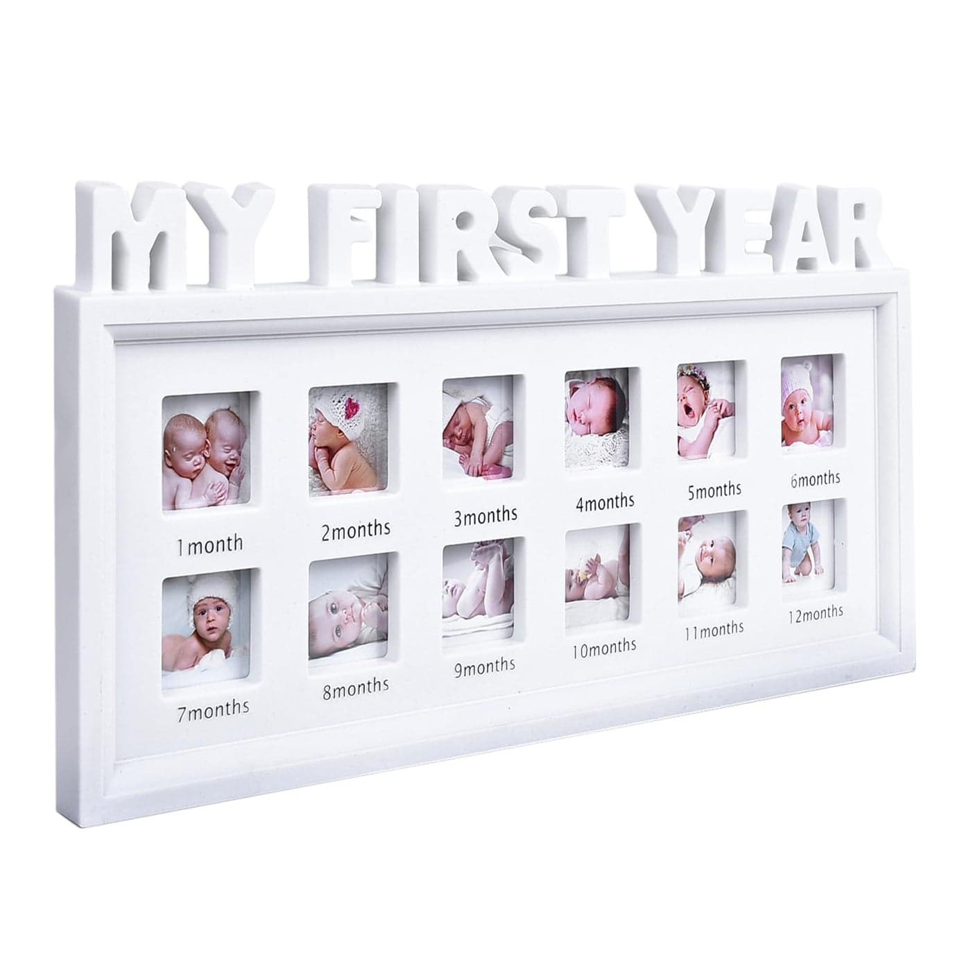 MICKYU Baby Picture Frame Baby Essentials Must Haves Newborn Stuff Nursery Decor First Mothers Day Gift for New Mom White