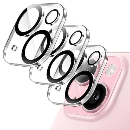 JETech Camera Lens Protector for iPhone 15 61Inch and iPhone 15 Plus 67Inch 9H Tempered Glass AntiScratch Case Friendly Does Not Affect Night Shots HD Clear 3Pack