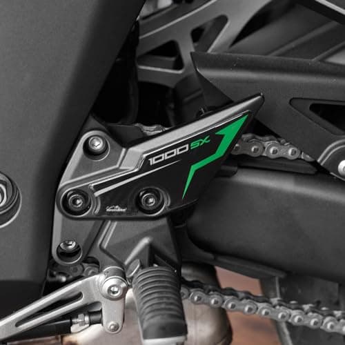 Resin Bike Motorbike 3D Stickers Compatible with Kawasaki Ninja 1000 SX 2021-2025. Bike Protection Heel Pad from Bumps and Scratches. Pair of Stickers 3D Resin Gadget Moto