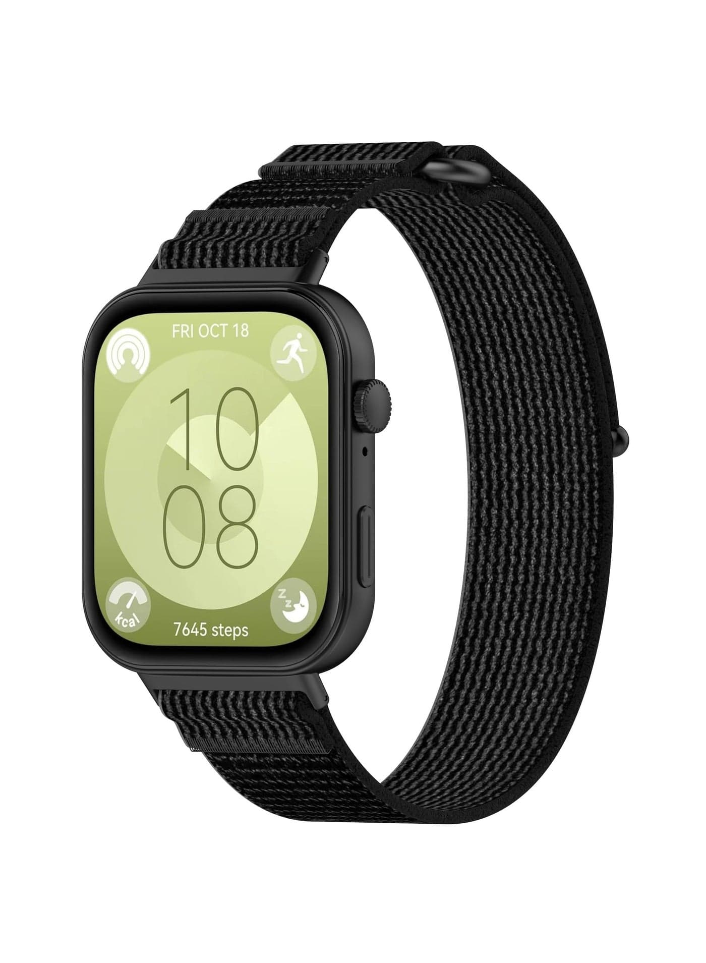 Nylon Strap Compatible with Huawei Watch Fit3 Soft Elastic Sport Strap for Huawei Watch Fit 3 Replacement Strap (Black/Grey)