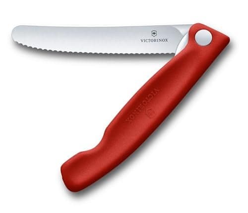 Victorinox Swiss Classic Foldable Paring Knife, Wavy Edge Red 4.3 in