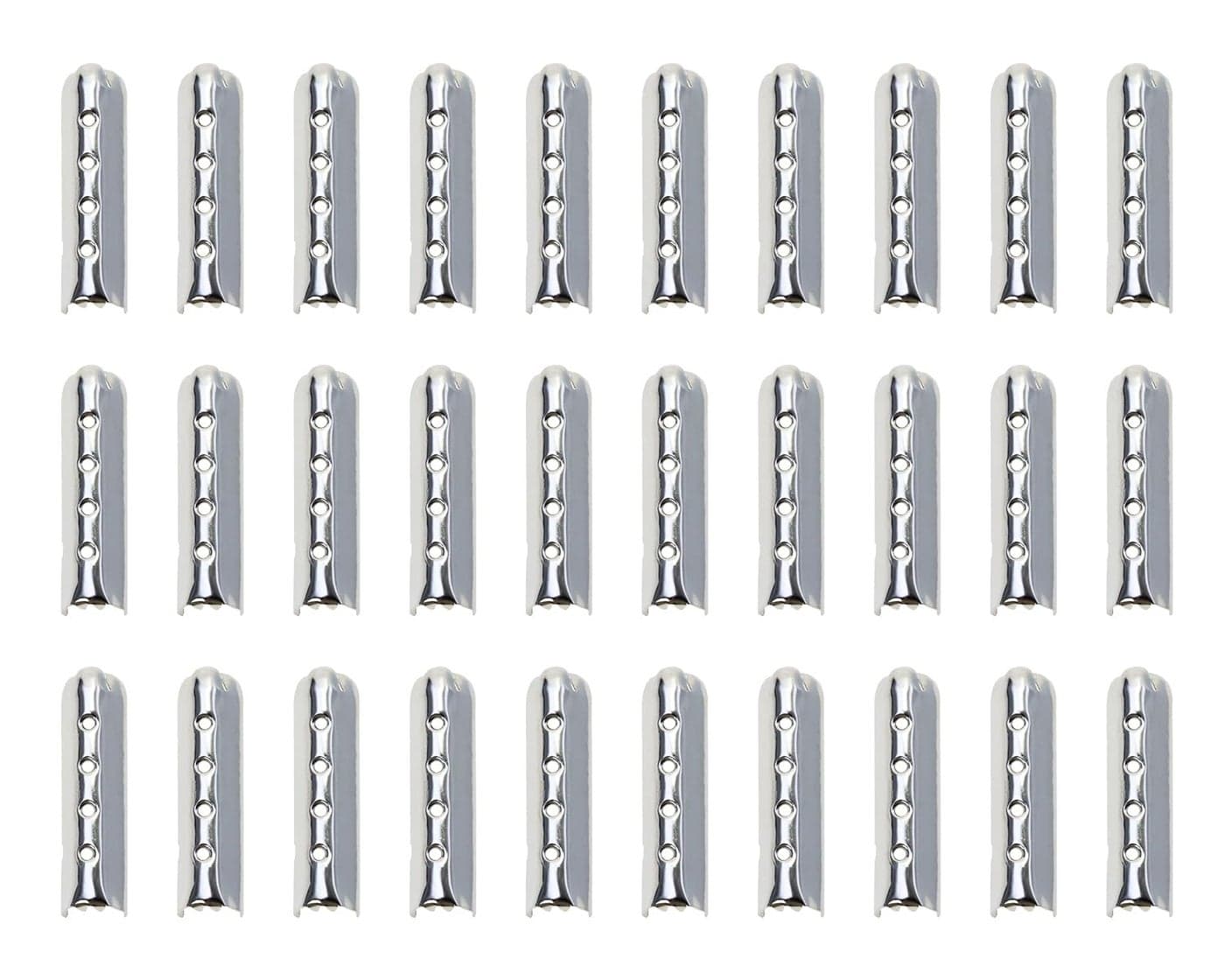 Tupalizy 30PCS Aglets for Shoelaces Repair Metal Shoe Lace Ends Tips Head Replacement for Paracord Hoodies Sneakers Canvas Boots Shoestrings Sweatshirt Strings DIY Shoelace Repairing, 4x23mm, Silver