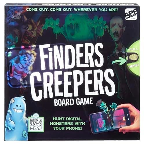 MGA Entertainment Micro Games of America™ Finders Creepers Board Game an App-Vanced™ Game – Hunt Digital Monsters with Your Phone, 2-4 Players, Ages 8+