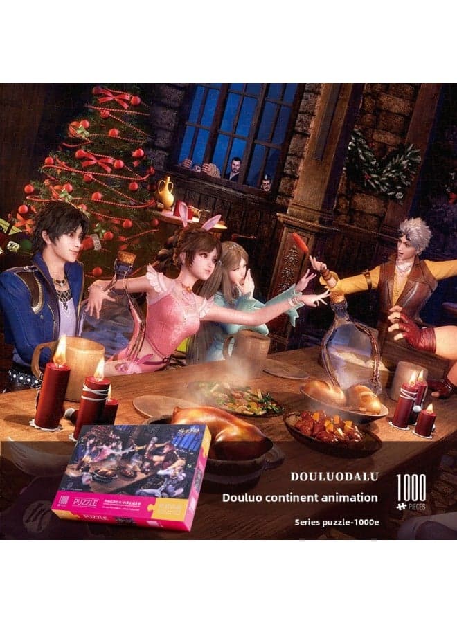 Douluo Continent Jigsaw Puzzle 1000 Pieces Framed Adult High Difficulty Children's Puzzle Surrounding Tang Three Little Dance Toys-Color:【1000 Pieces】 Poster Of Glue Scraper For Collective Banquet 6