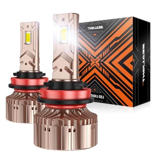 SEALIGHT H11/H8 Bulbs, 900% Brightness Light Bulbs, 6000K Cool White with Cool Fan, 5Mins Plug-N-Play, 10-Year Extended Lifespan IP68 Waterproof, Pack of 2