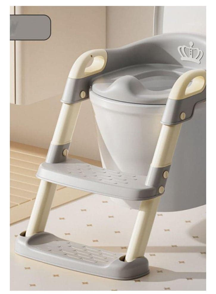 Toilet Training Seat with Ladder Adjustable Non‑Slip Built‑In Splash Guard
