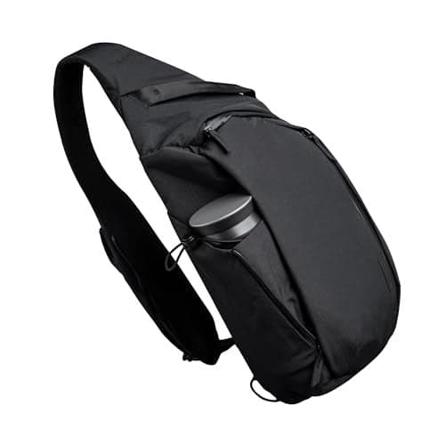 ALPAKA Metro Crossbody Left Shoulder 7.5L - Crossbody Bag Men,Sling Backpack - Fits 11" Tablet - Single Shoulder with YKK Zipper - Expandable Water Bottle Pocket - Phone Sleeve- Black Axoflux 210D