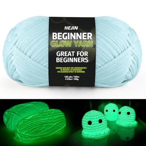 120g Blue Glow in The Dark Yarn for Crocheting and Knitting 120m144yds Yarn for Beginners with EasytoSee Stitches WorstedWeight Medium 4 Yarn for Beginners Crochet Kit Making