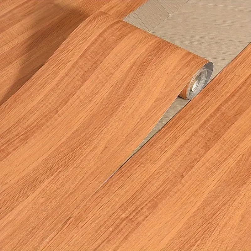 HAPPYMATES Wood Grain Peel and Stick Thickened 1.5mm Vinyl Flooring Roll – Waterproof Self Adhesive Floor & Wall Sticker, Foam Tile Wallpaper for Kitchen, Bathroom, and Home Decor (24 X 50 inch)