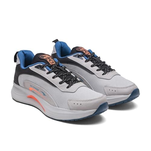 ASIAN Civic-04 Men s Running Shoes | Sports Shoes with Breathable Mesh Upper, Memory Foam Cushioning | Arch Support & Durable Sole for Grip & Comfort(LGRYBLK)-UK 8
