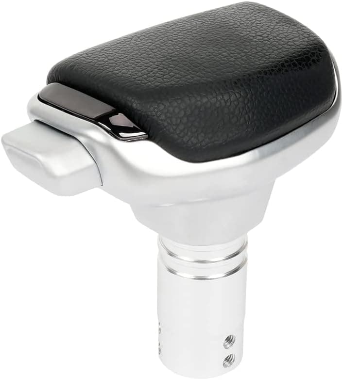 Muge Racing Gear Shift Knob - Black Leather Shifter Knob for Manual and Automatic Cars, Trucks, SUVs (M8, M10, M12)