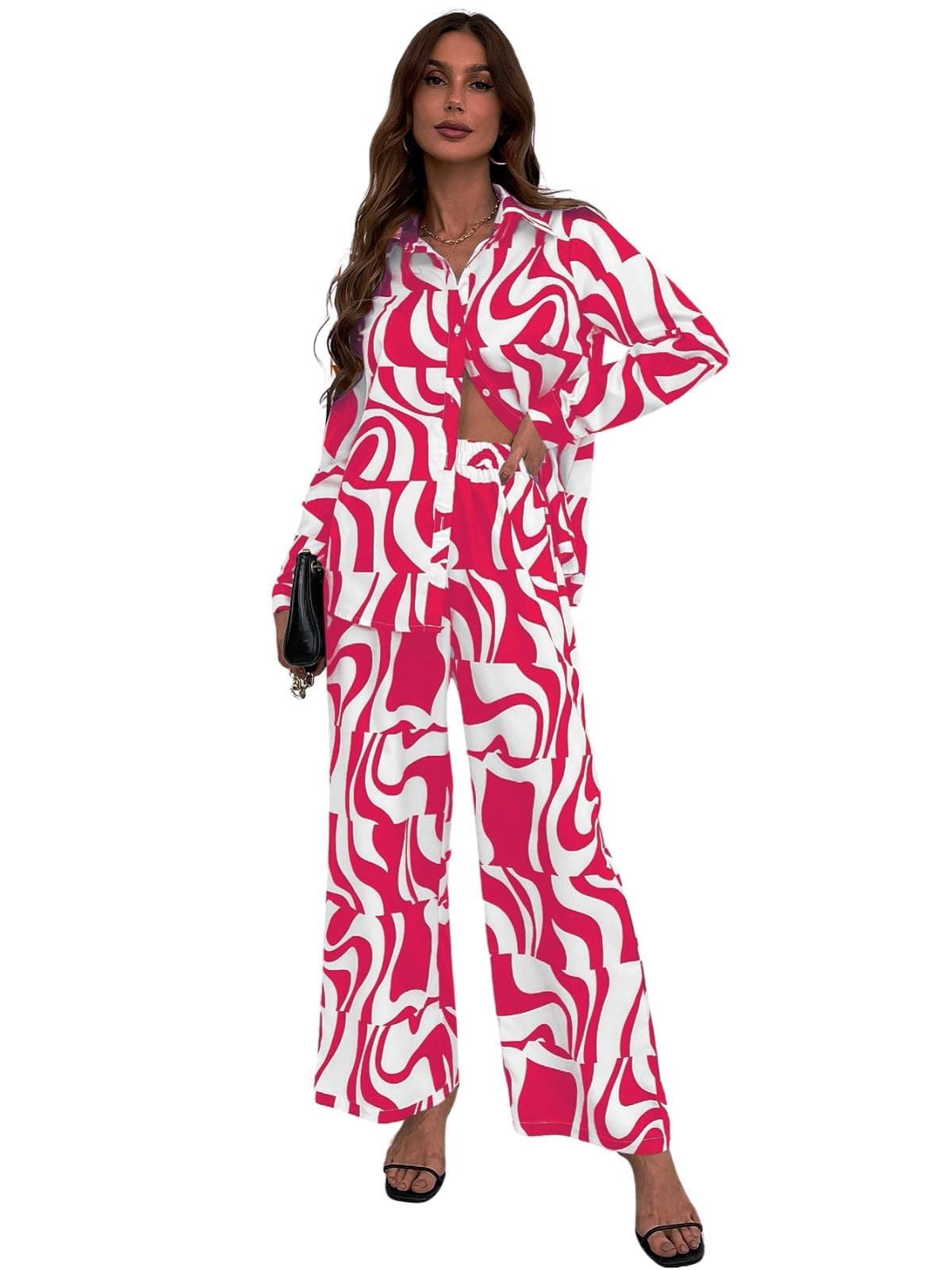 Leriya Fashion Women Rayon Western Summer Co-ord Set (LF-W1743&TR826-L Pink)