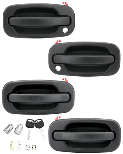 Upgraded Metal Door Handle Set w Lock Cylinders Keys for 19992007 Chevy Silverado Suburban Tahoe Avalanche GMC Sierra Yukon Cadillac Escalade Exterior FL FR RL RR OE 1503498515034986