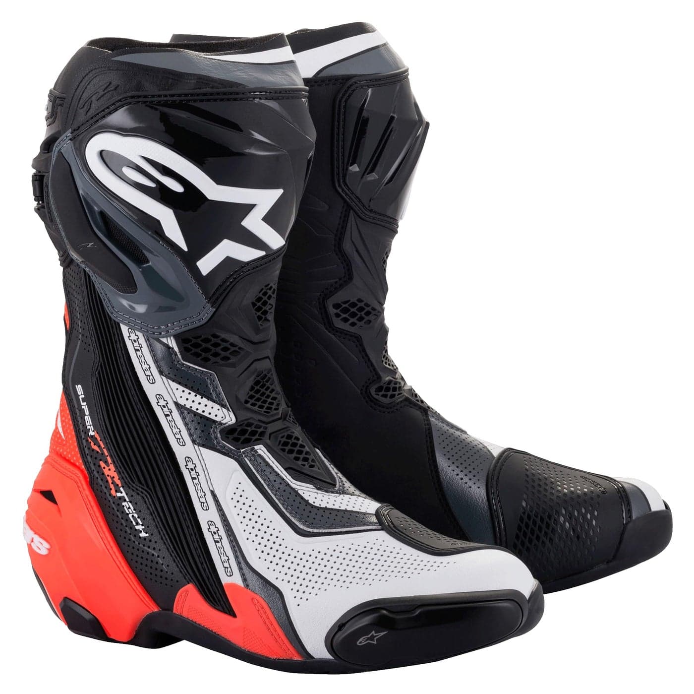 Alpinestars Supertech R v2 Vented Boots 48 BlackRedFluorescent YellowWhiteGrey