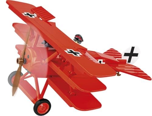 COBI Historical Collection Great War Fokker DR1 RED Baron Plane Building Set 221 Pieces