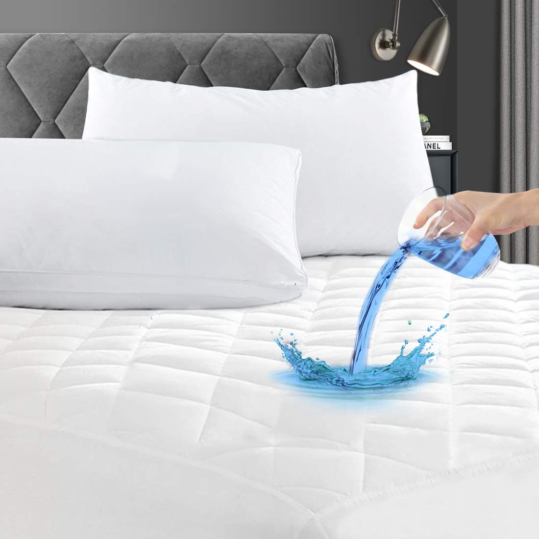 GRT King Waterproof Mattress Pad 100 Waterproof Quilted Fitted Mattress Protector Noiseless Hollow Cotton Mattress Cover Fitted 826 Deep Dust Proof
