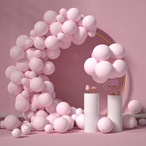 atorakushon Latex Pink Color 10" Inch Pastel Balloons Pack Of 50pcs Best For Theme Party Decoration Happy Birthday Party Supplies Wedding Anniversary Office Party Purpose House party