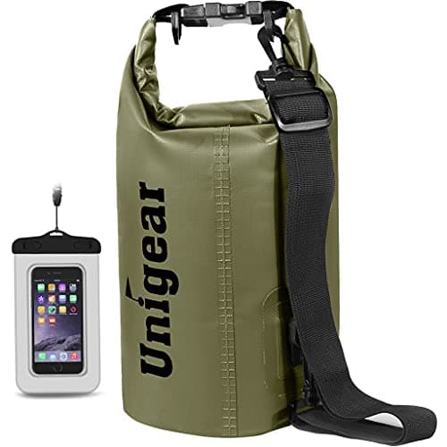 Unigear Dry Bag Waterproof, Floating and Lightweight Bags for Kayaking, Boating, Fishing, Swimming and Camping with Waterproof Phone Case (Blue, 2L)