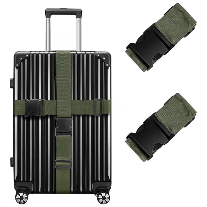 FUOCO Robustt Luggage Belt Suitcase Straps Pack of 2 with Adjustable Travel Belt Stylish Fashionable Design, Protect Your belongings Carry on Travel with Buckle Clip Bag Band Make in India
