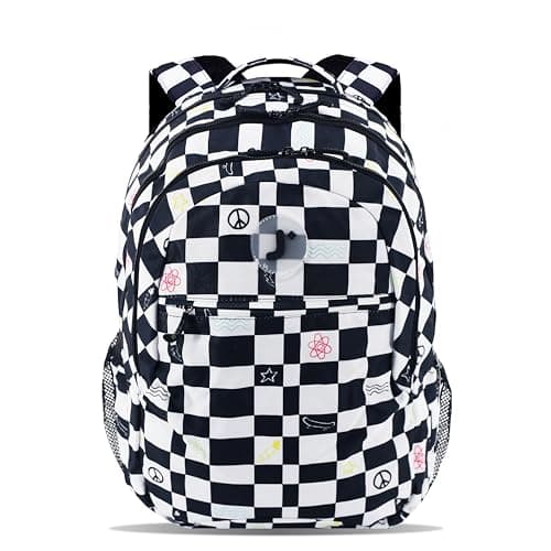 J World New York Cornelia School Backpack for Kids Cute Womens Laptop Bookbag Icon Checkers One Size