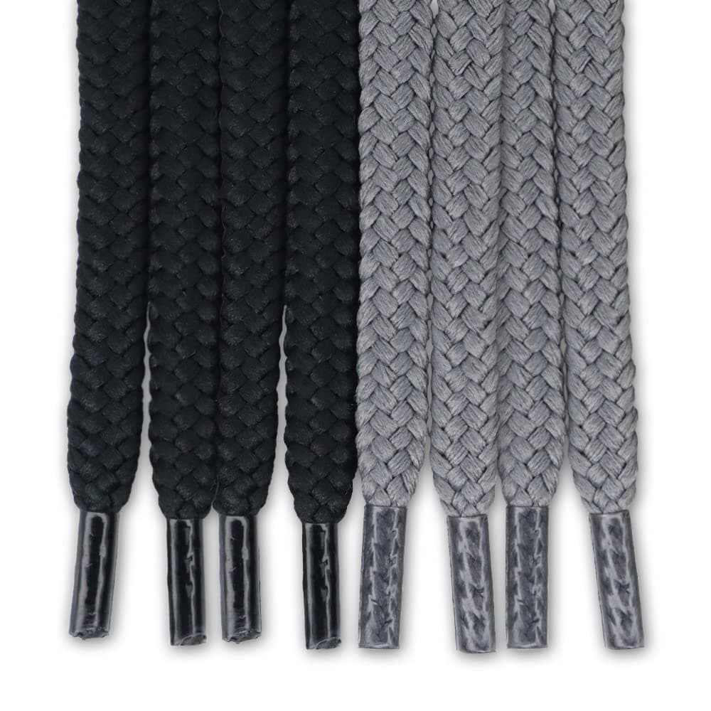 EXTEMPORE Drawstring Cord Replacement Round 6mmx136 cm54 Inch4 Pcsfor Cloth Sweatpants HoodieBag BlackGrey