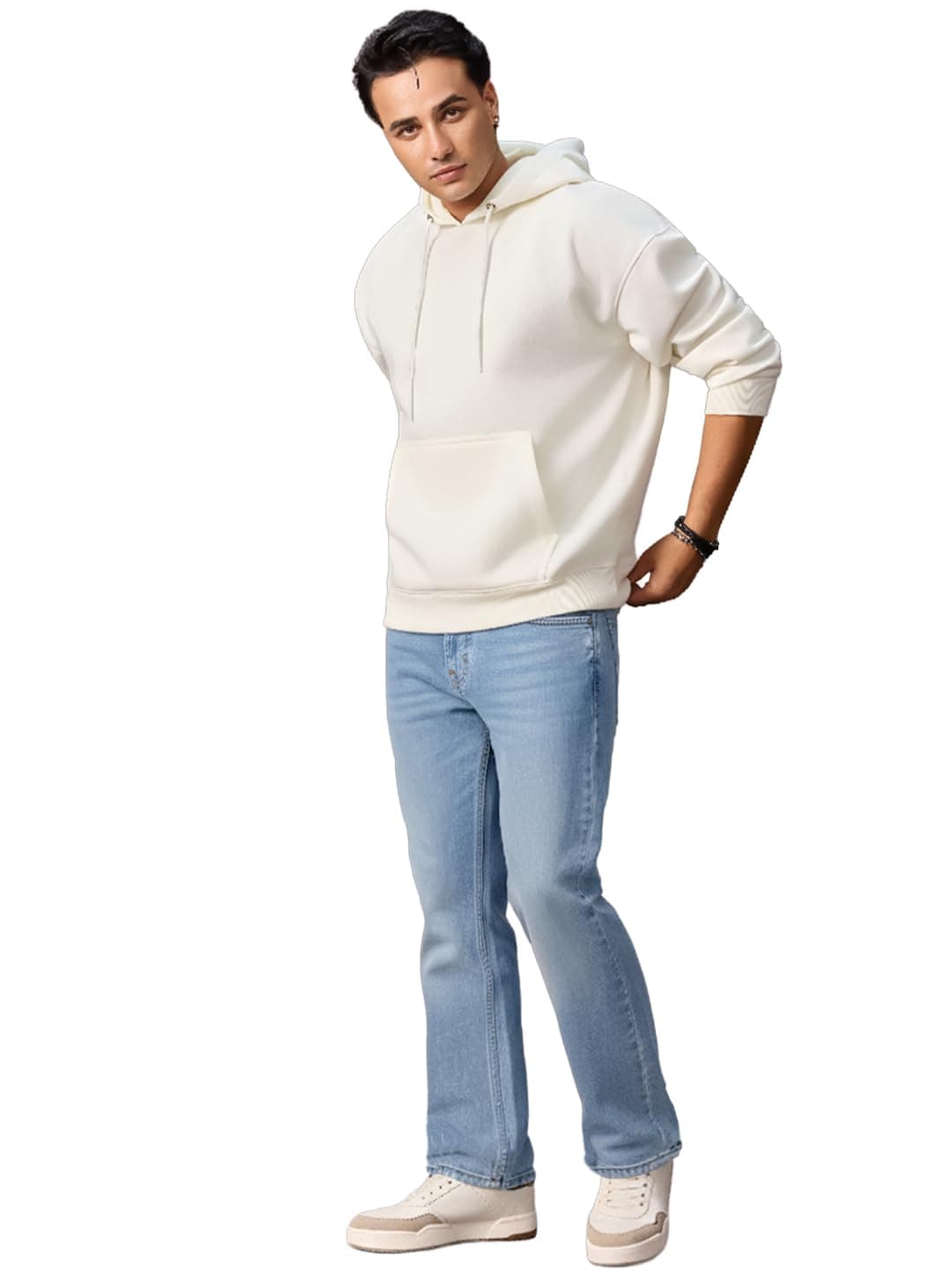 Urbano Fashion Men's Ice Blue Washed Bootcut Jeans Stretchable (bootjeanwhsk-iceblue-34)