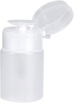 60 ML Pump Dispenser Bottle Nail Polish Remover Cleanser Dispenser Nail Art Tool 2 Colors Plastic Liquid Container with Flip Top Cap Empty Travel Containers for Cosmetic Lotion Face TonerWhite