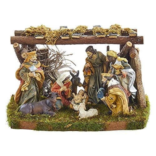 Kurt Adler Nativity Set with 9 Figures and Stable