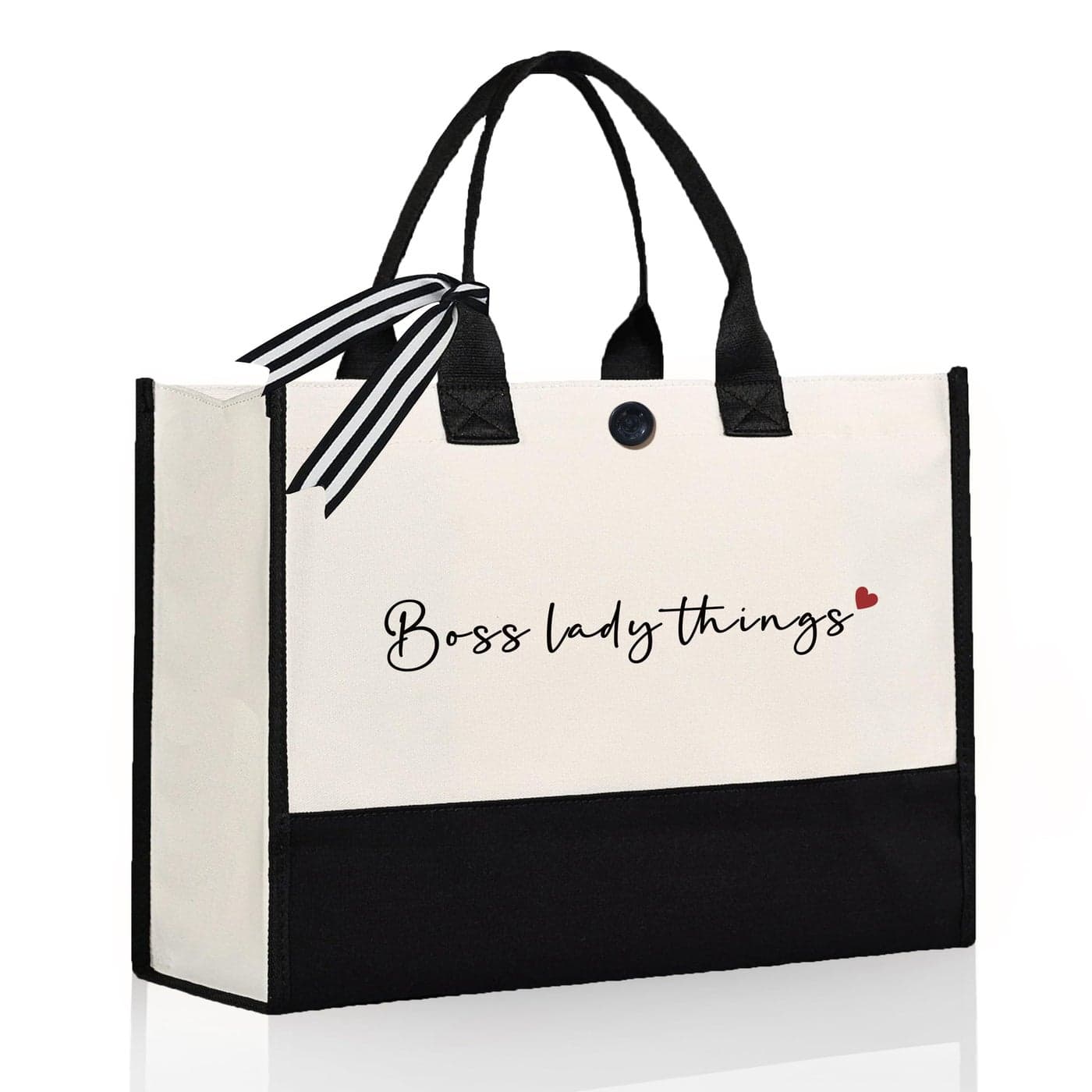 Afterprints Boss Gifts for Women Best Boss Lady Canvas Tote Bag Gifts for Bosses on Christmas Birthday Bosses Female Leaving Travel Beach Bag