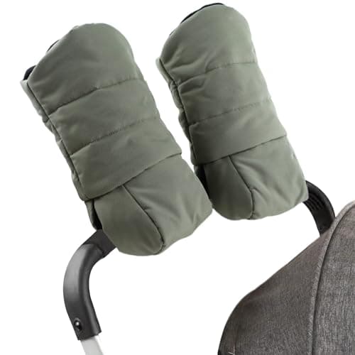 Zsedrut Stroller Gloves Universal Winter AntiFreeze Stroller Mittens Water Repellent Hand Warmer Muff Fleece LinedWinter Stroller Accessories Army Green