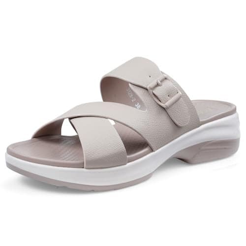 DOCTOR EXTRA SOFT Women's Fashionable Buckle Sliders/Slippers with Cushion FootBed for Adult | Comfortable & Light Weight| Stylish & Anti-Skid| Waterproof & Everyday Flip Flops for Ladies Girls D-656