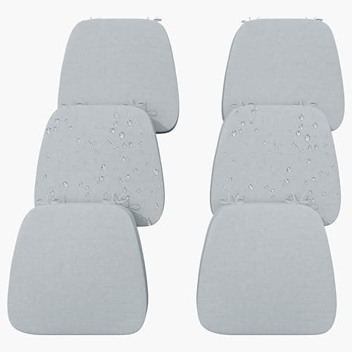 Iristykilin 17'' x 16'' x 2.5"Thick Chair Cushions for Dining Chairs, 6 Pack WaterProof Easy Clean Kitchen Chair Pads with Ties and Non-Slip Backing - 30D High Elastic Foam Soft Kitchen Chair Cushions