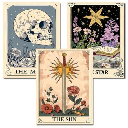 Axquilon 3 Pack Tarot Diamond Art Kits for Adults Diamond Painting Kits for Adults Beginner DIY 5D Full Drill Gem Art for Home Wall Decor 12x16 inch