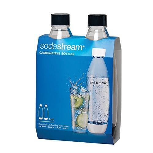 SodaStream Slim Carbonating Bottles EcoFriendly Reusable Retains Carbonation Longer Dishwasher Safe BPA Free 34 Fl Oz Capacity 2Pack Black