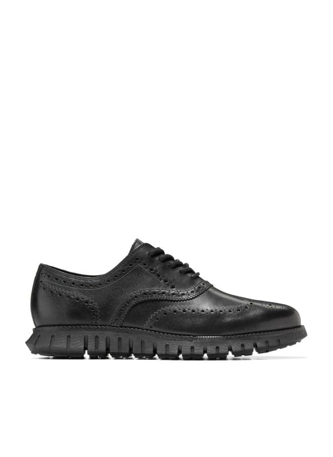 Cole Haan Mens Zerogrand Remastered Wing Tip Oxford, Black/Black, 12-M US
